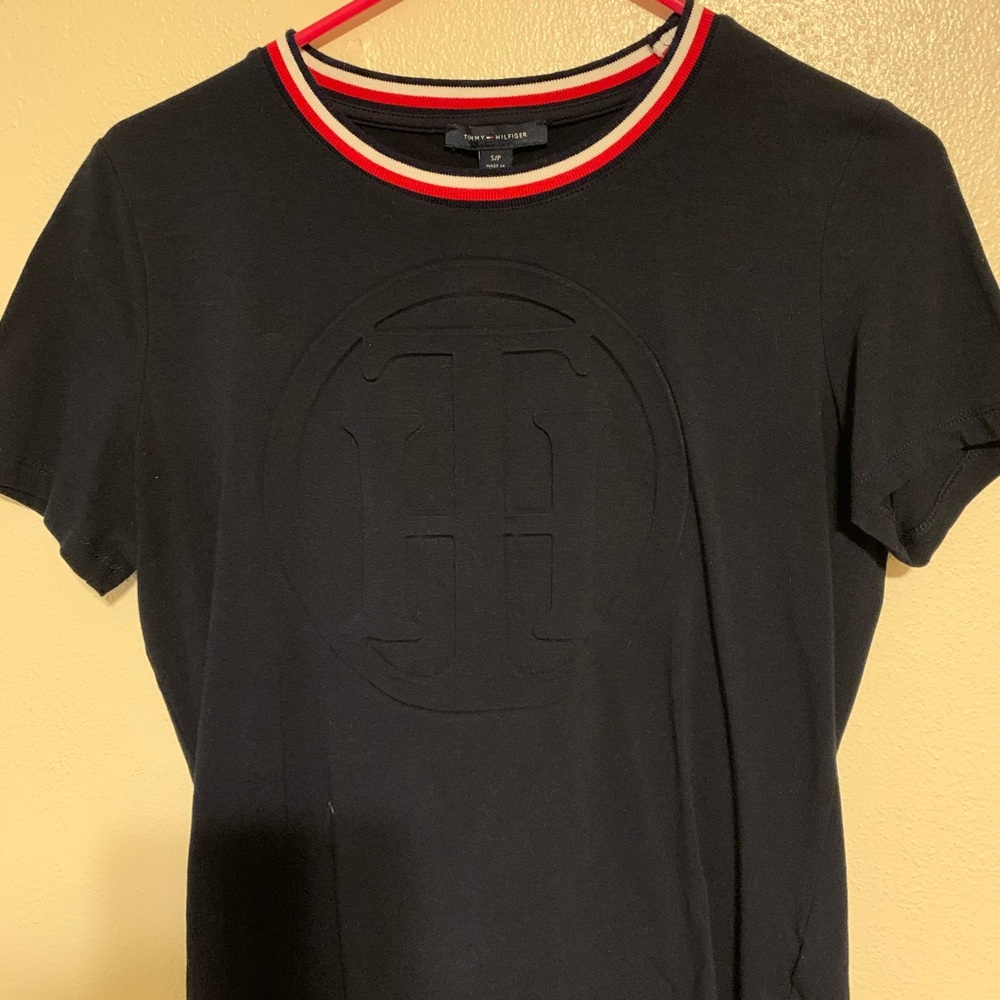 Tommy Hilfiger Signature Collar T-shirt with Logo - Picture 4 of 6